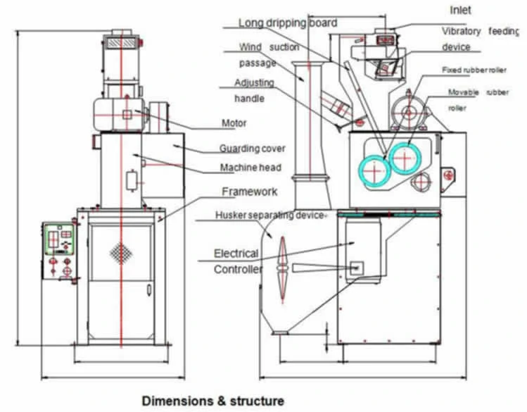 MLGQ pneumatic new model rice husker dehusking machine